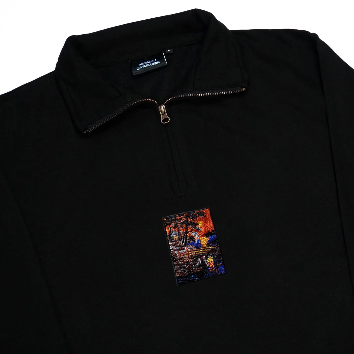 S/S24 'Ocean Bridge Sunset' 1/4 Zip [black]