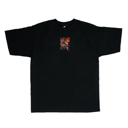 S/S24 Embroidered 'Ocean Bridge Sunset' T-Shirt [black]