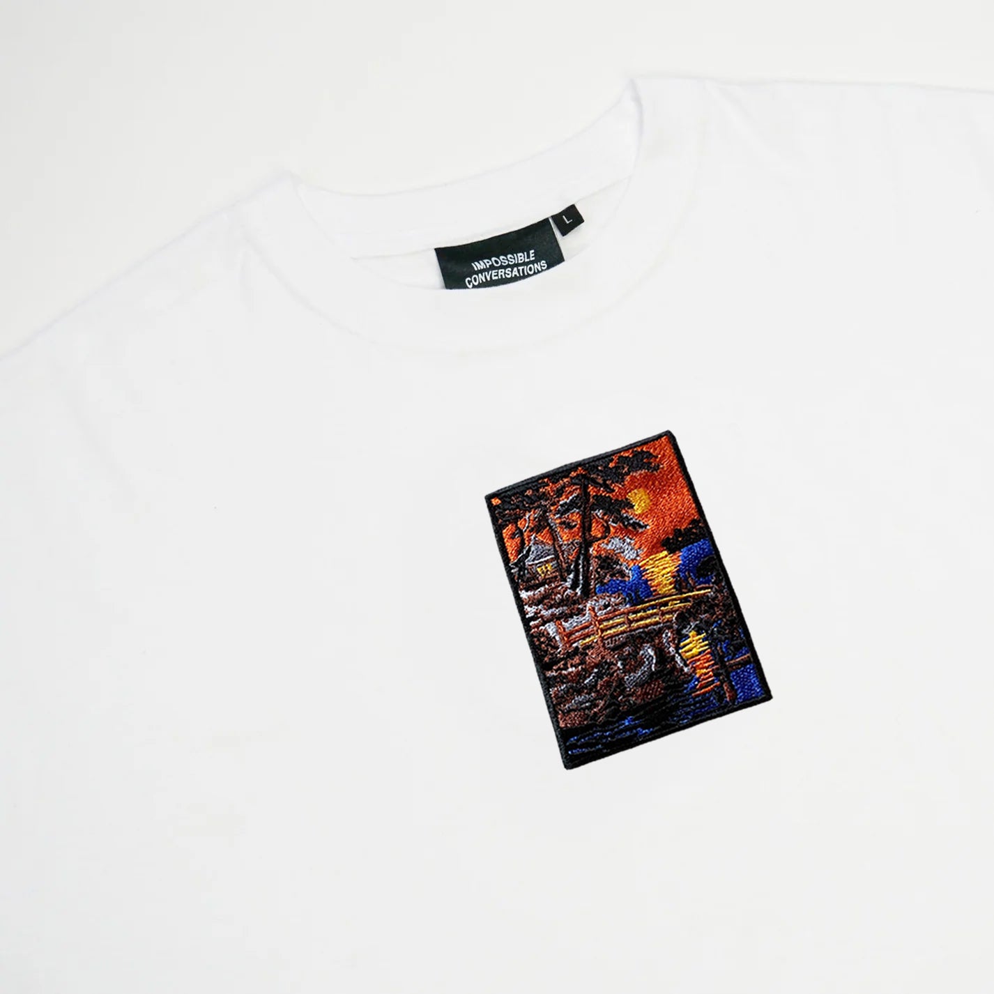 S/S24 Embroidered 'Ocean Bridge Sunset' T-Shirt [white]