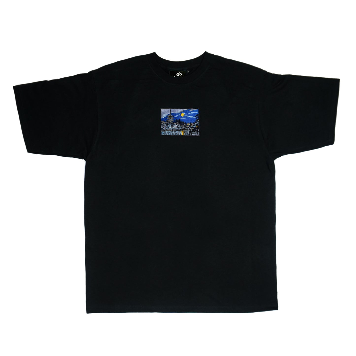 S/S24 Embroidered 'Midnight River Walk' T-Shirt [black]