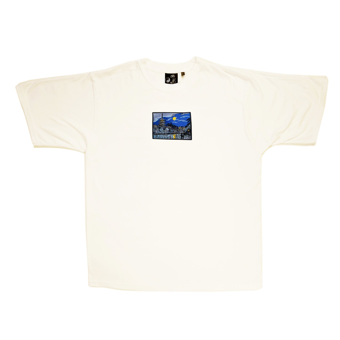 S/S24 Embroidered 'Midnight River Walk' T-Shirt [natural raw]